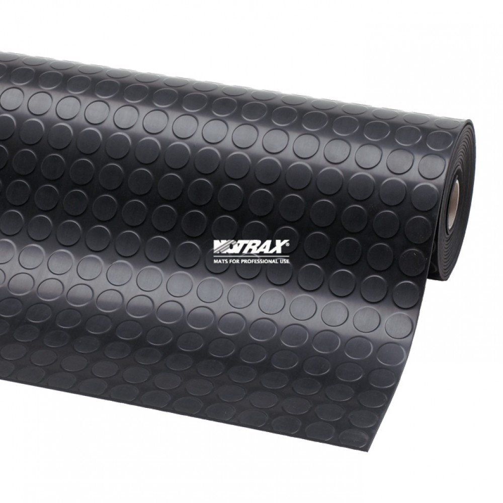 Rubber loper 745 Dots ‘n’ Roll 3,5 mm, Zwart, op rol 100cm x 10m
